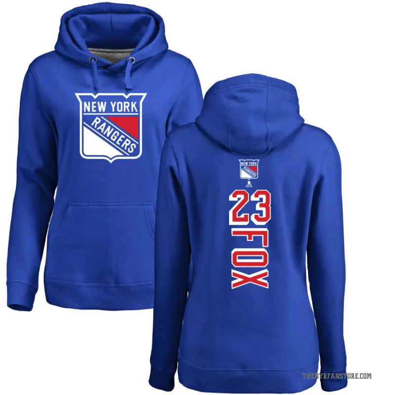 Adam Fox Women's Blue New York Rangers Branded Backer Pullover Hoodie