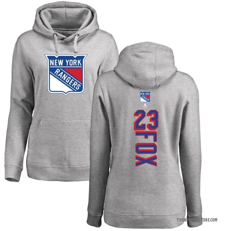 Adam Fox Women's New York Rangers Branded Ash Backer Pullover Hoodie