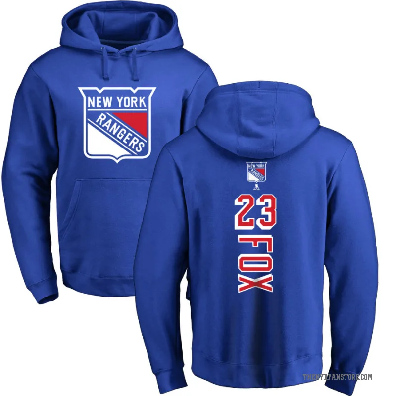 Adam Fox Youth Royal New York Rangers Branded Backer Pullover Hoodie