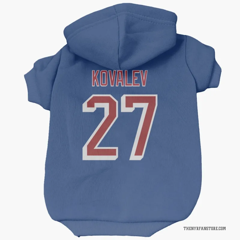 Alex Kovalev  Blue New York Rangers  Cat & Dog Pet Hoodie