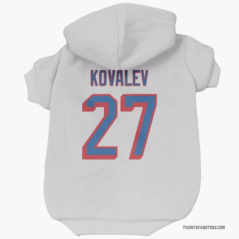 Alex Kovalev  White New York Rangers  Cat & Dog Pet Hoodie