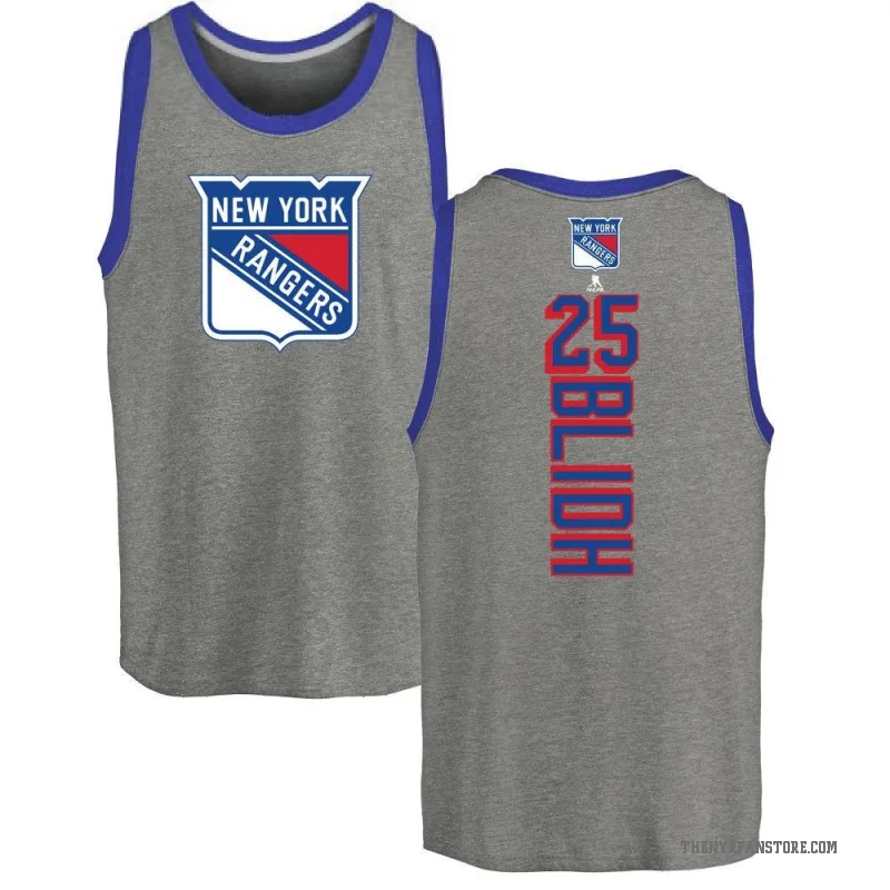 Anton Blidh Men's Ash New York Rangers Backer Tank Top -