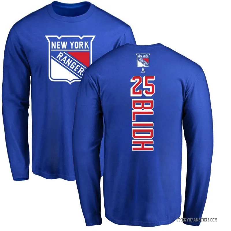 Anton Blidh Men's Royal New York Rangers Backer Long Sleeve T-Shirt -