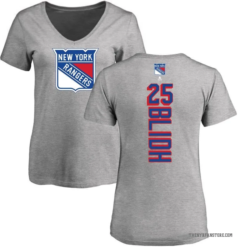 Anton Blidh Women's Ash New York Rangers Backer T-Shirt -