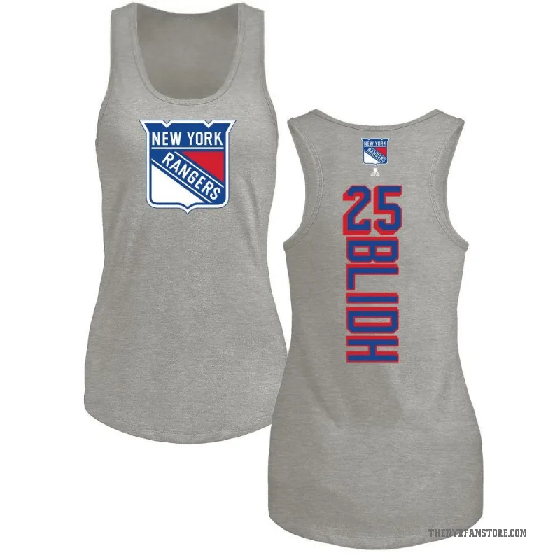 Anton Blidh Women's Ash New York Rangers Backer Tank Top -