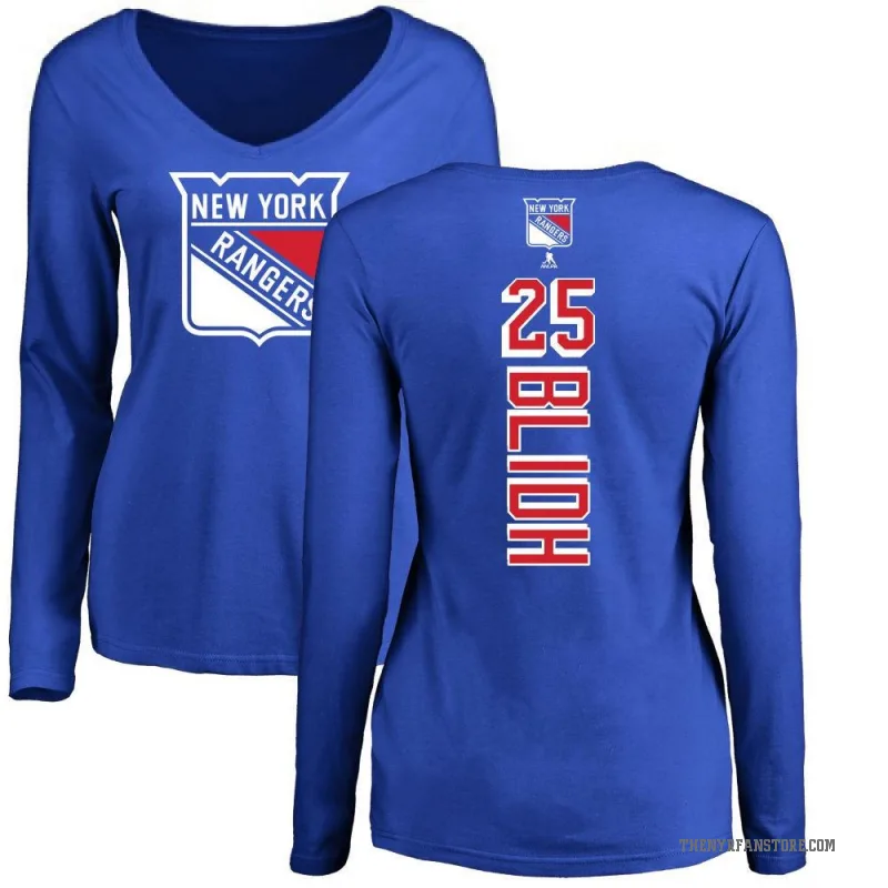 Anton Blidh Women's Royal New York Rangers Backer Long Sleeve T-Shirt -