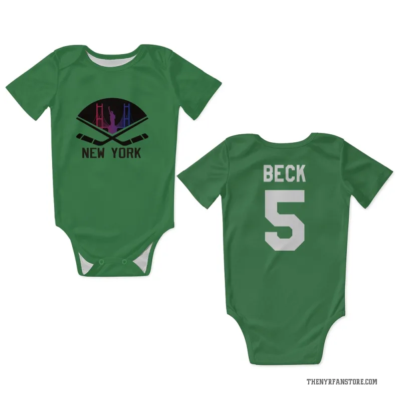 Barry Beck  Green New York Rangers  Newborn & Infant Bodysuit