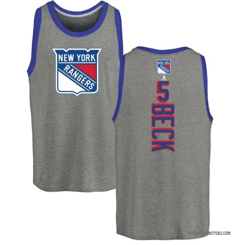 Barry Beck Men's Ash New York Rangers Backer Tank Top -