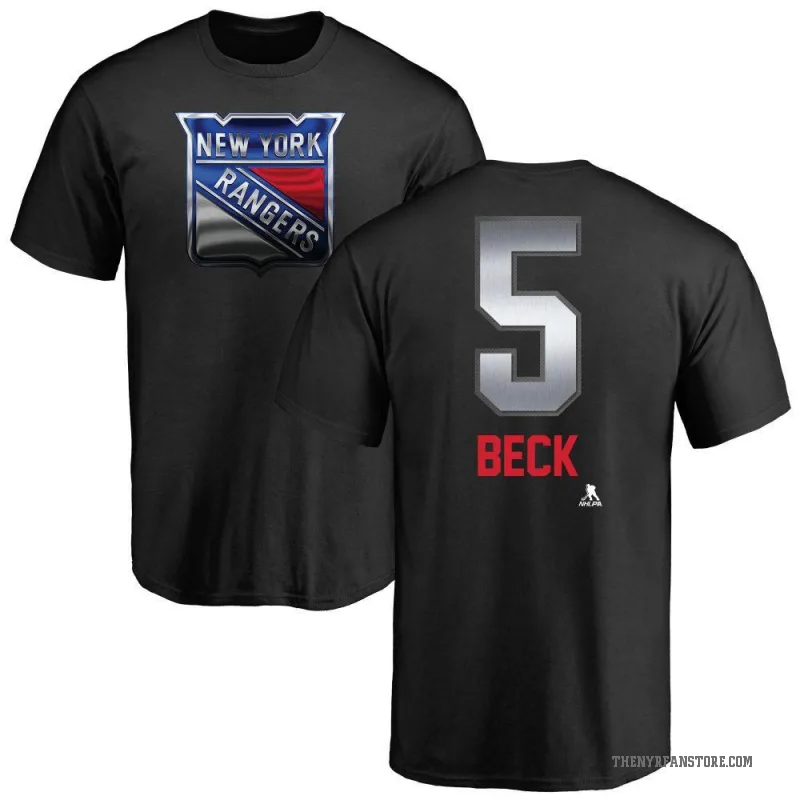 Barry Beck Men's Black New York Rangers Midnight Mascot T-Shirt