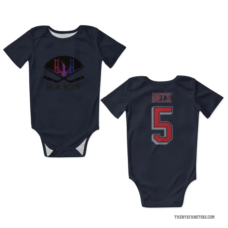 Barry Beck  Navy New York Rangers  Newborn & Infant Bodysuit