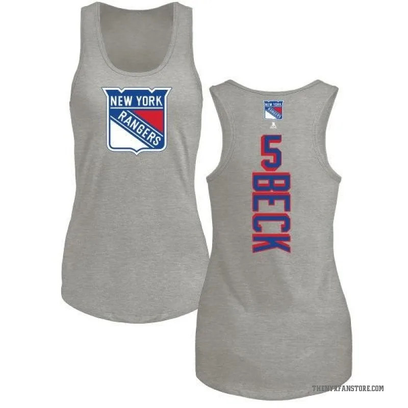 Barry Beck Women's Ash New York Rangers Backer Tank Top -