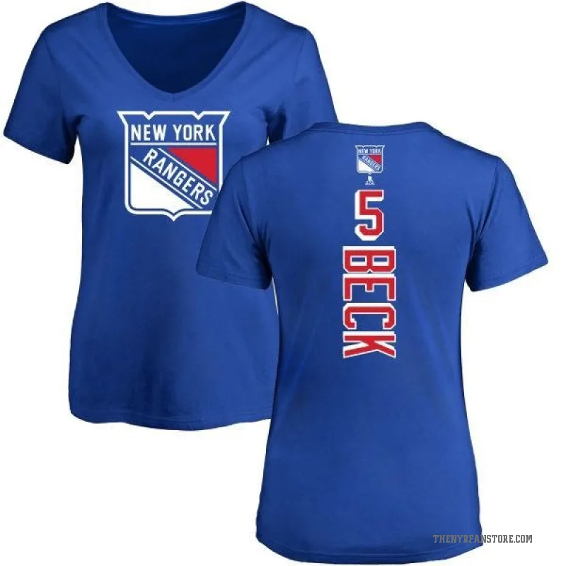 Barry Beck Women's Blue New York Rangers Backer T-Shirt -