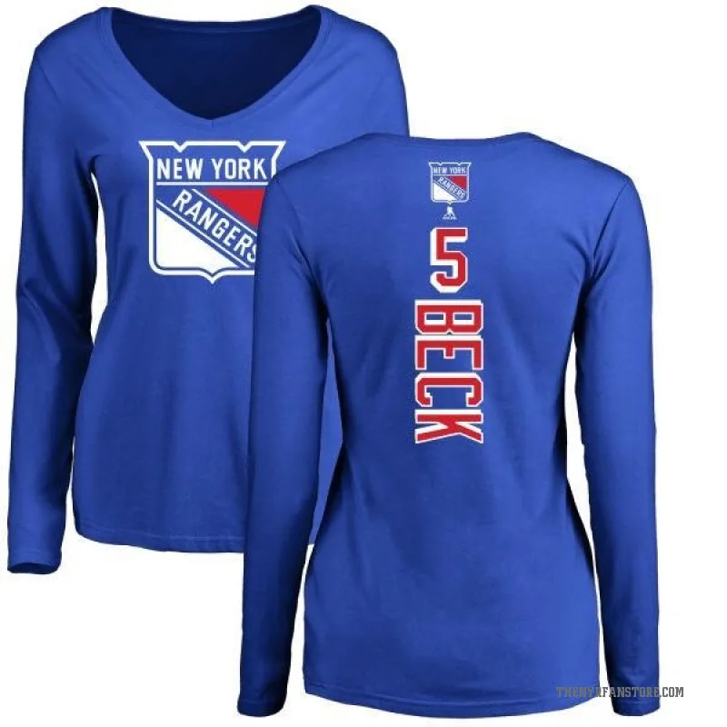 Barry Beck Women's Royal New York Rangers Backer Long Sleeve T-Shirt -