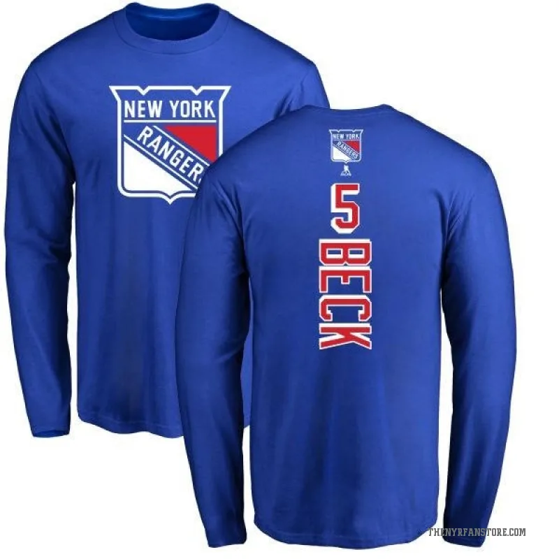 Barry Beck Youth Royal New York Rangers Backer Long Sleeve T-Shirt -