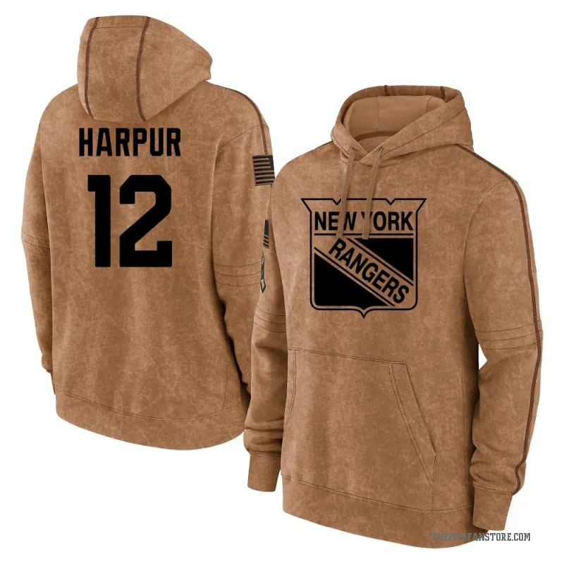 Ben Harpur Youth Brown New York Rangers 2023 Salute to Service Club Pullover Hoodie