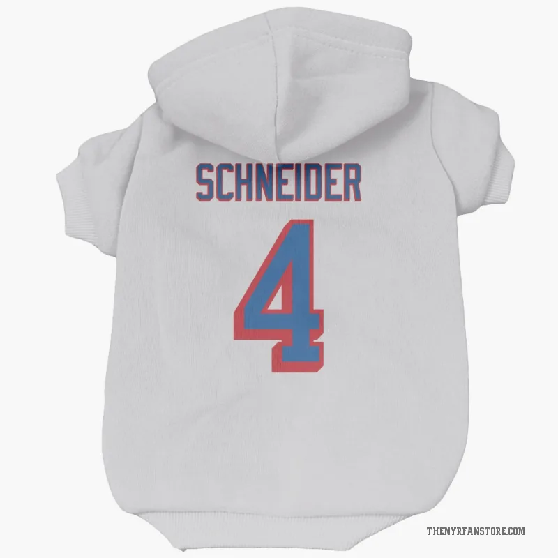Braden Schneider  White New York Rangers  Cat & Dog Pet Hoodie