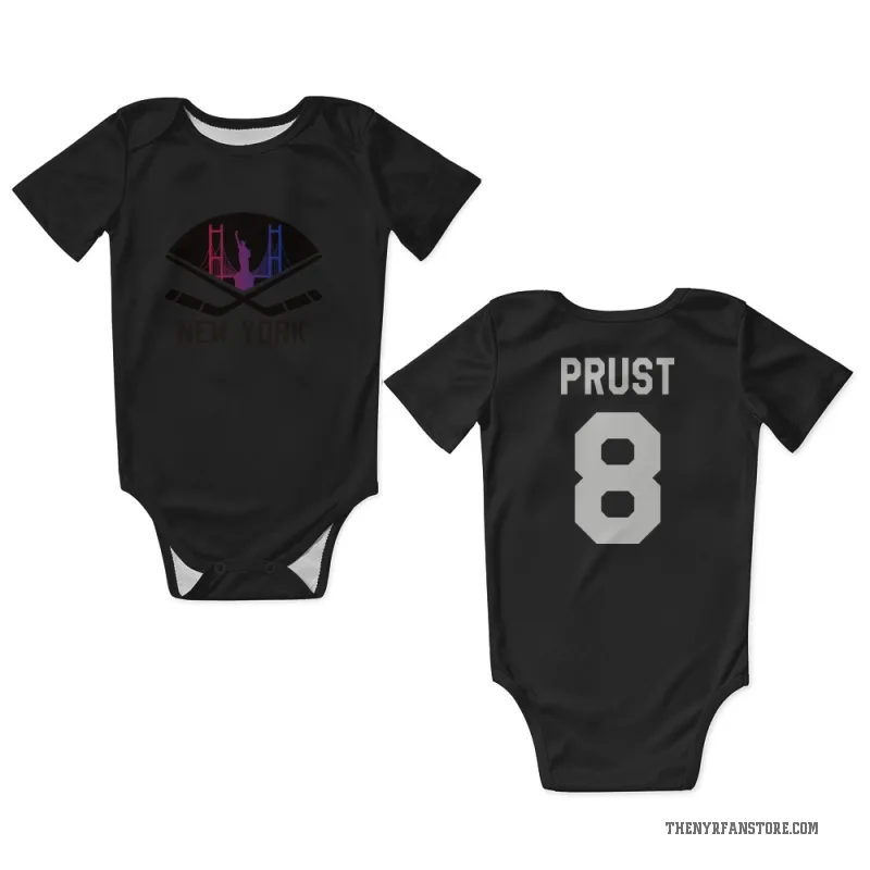 Brandon Prust  Black New York Rangers  Newborn & Infant Bodysuit
