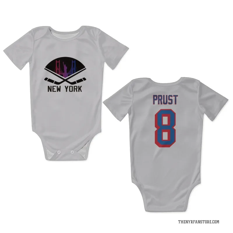 Brandon Prust  White New York Rangers  Newborn & Infant Bodysuit