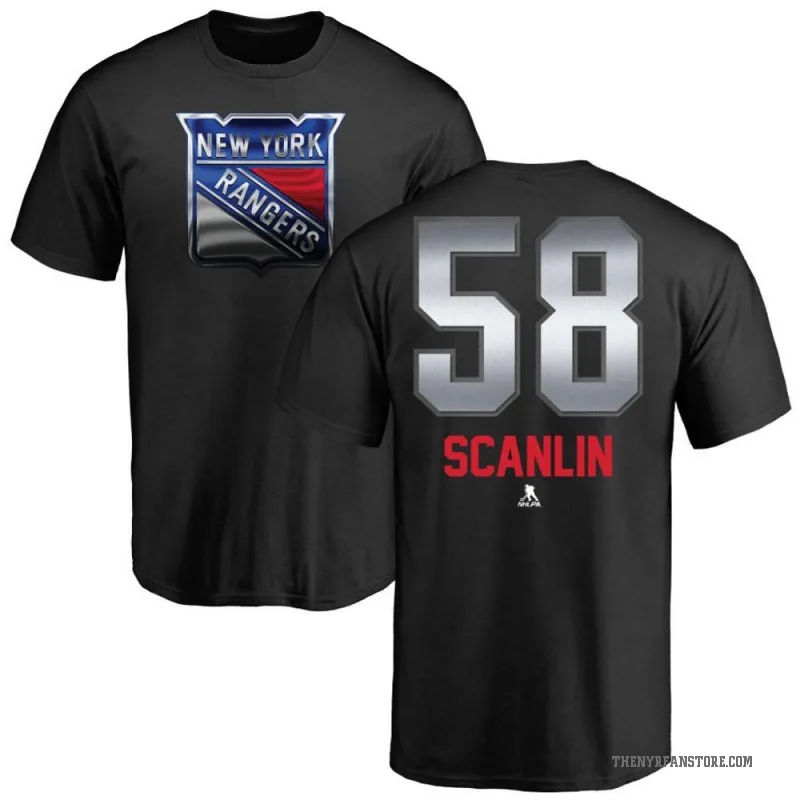 Brandon Scanlin Men's Black New York Rangers Midnight Mascot T-Shirt