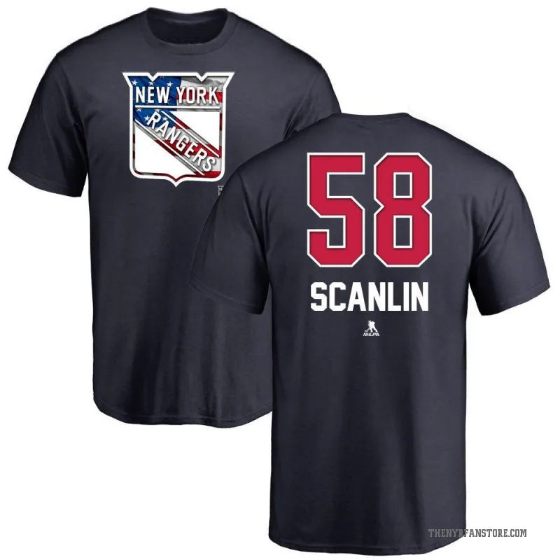 Brandon Scanlin Men's Navy New York Rangers Name and Number Banner Wave T-Shirt -