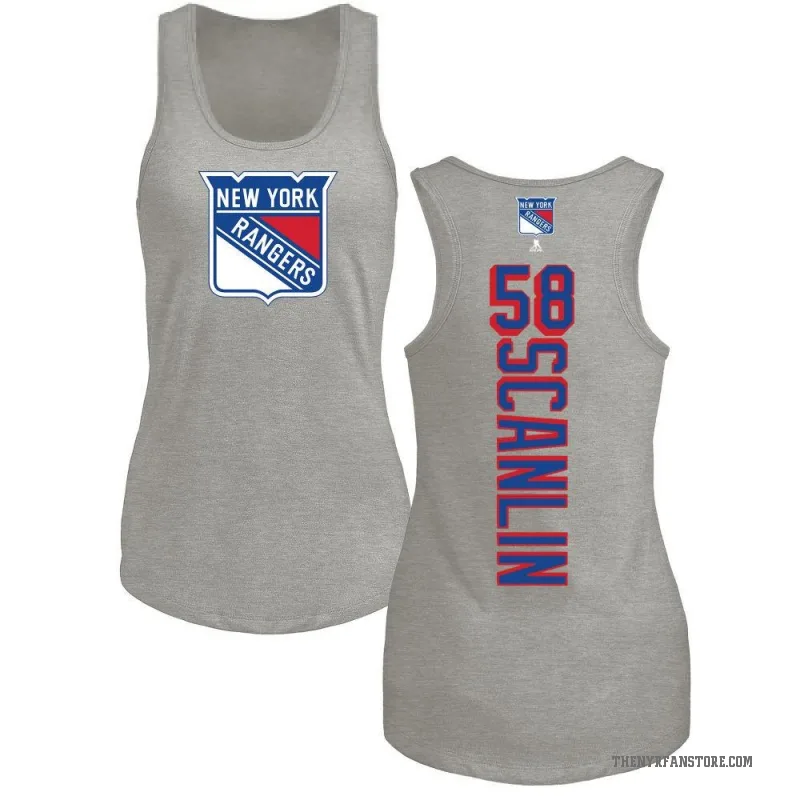 Brandon Scanlin Women's Ash New York Rangers Backer Tank Top -