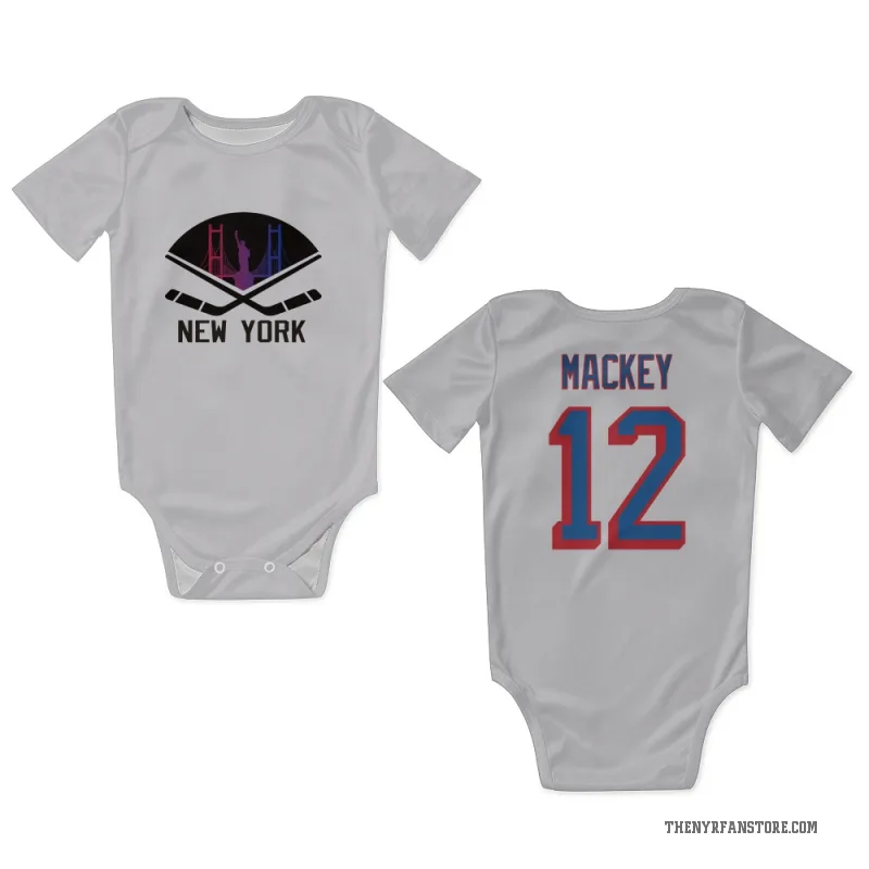 Connor Mackey  White New York Rangers  Newborn & Infant Bodysuit