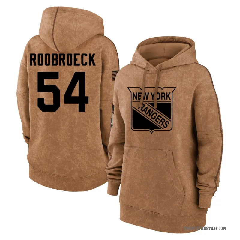 Dylan Roobroeck Women's Brown New York Rangers 2023 Salute to Service Pullover Hoodie
