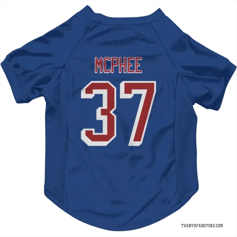 George Mcphee  Blue New York Rangers  Cat & Dog Pet Jersey