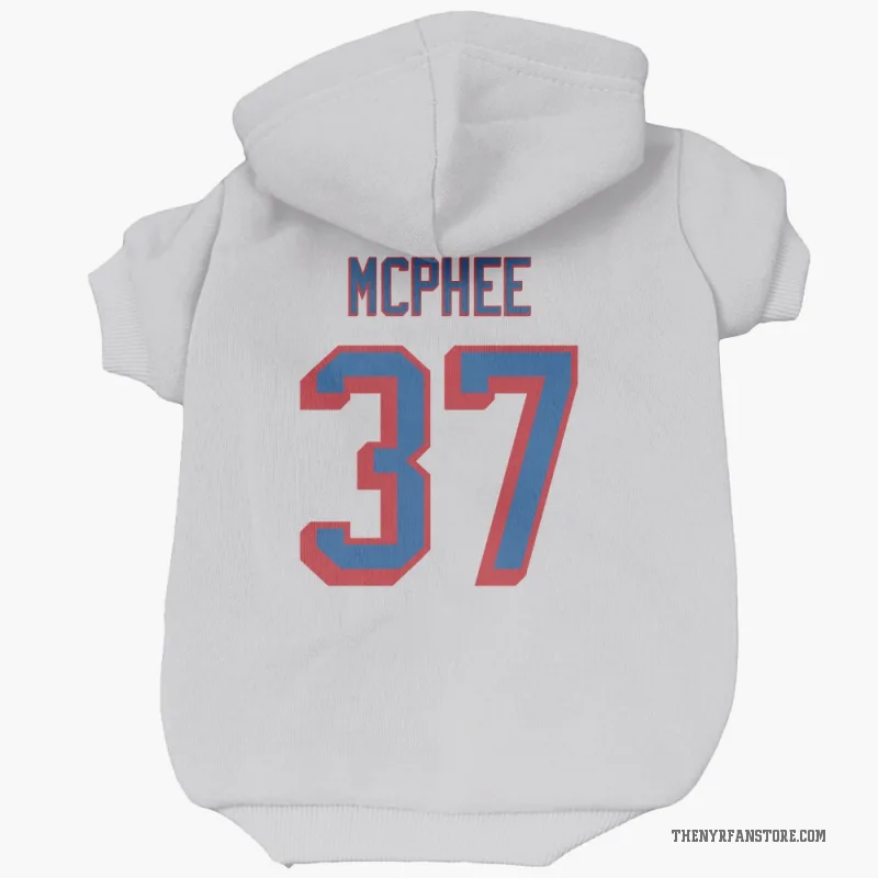 George Mcphee  White New York Rangers  Cat & Dog Pet Hoodie