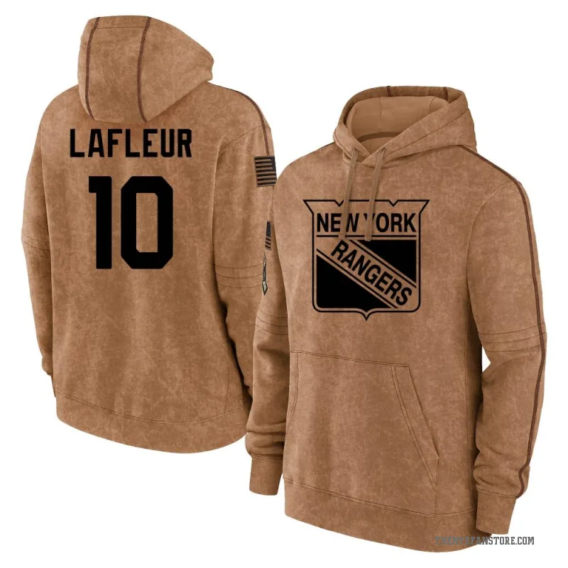 Guy Lafleur Youth Brown New York Rangers 2023 Salute to Service Club Pullover Hoodie