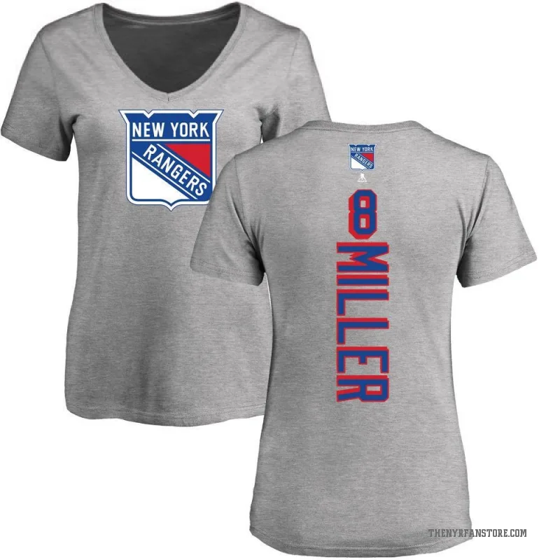 J.T. Miller Women's Ash New York Rangers Backer T-Shirt -