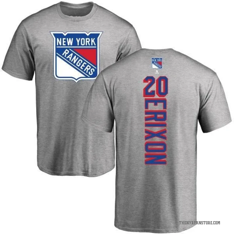 Jan Erixon Men's Ash New York Rangers Backer T-Shirt -