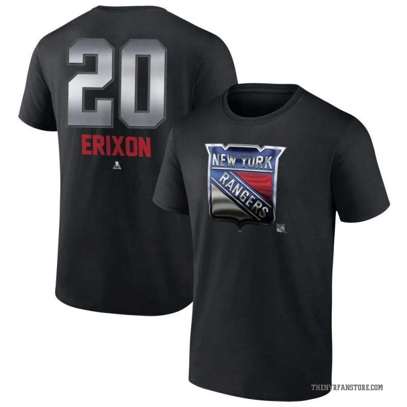 Jan Erixon Youth Black New York Rangers Midnight Mascot Logo T-Shirt
