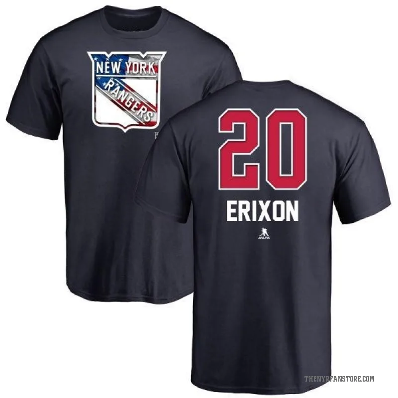 Jan Erixon Youth Navy New York Rangers Name and Number Banner Wave T-Shirt -