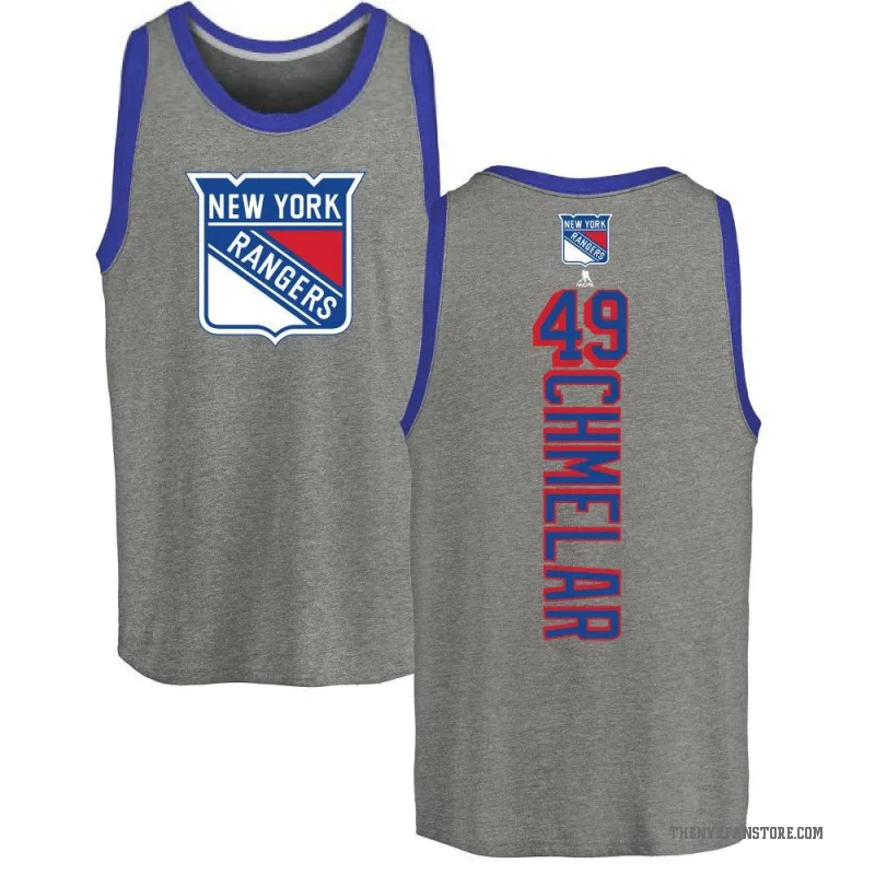Jaroslav Chmelar Men's Ash New York Rangers Backer Tank Top -