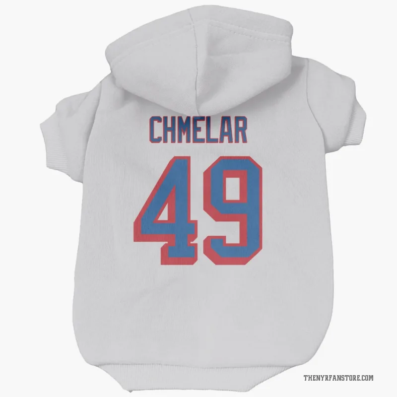 Jaroslav Chmelar  White New York Rangers  Cat & Dog Pet Hoodie