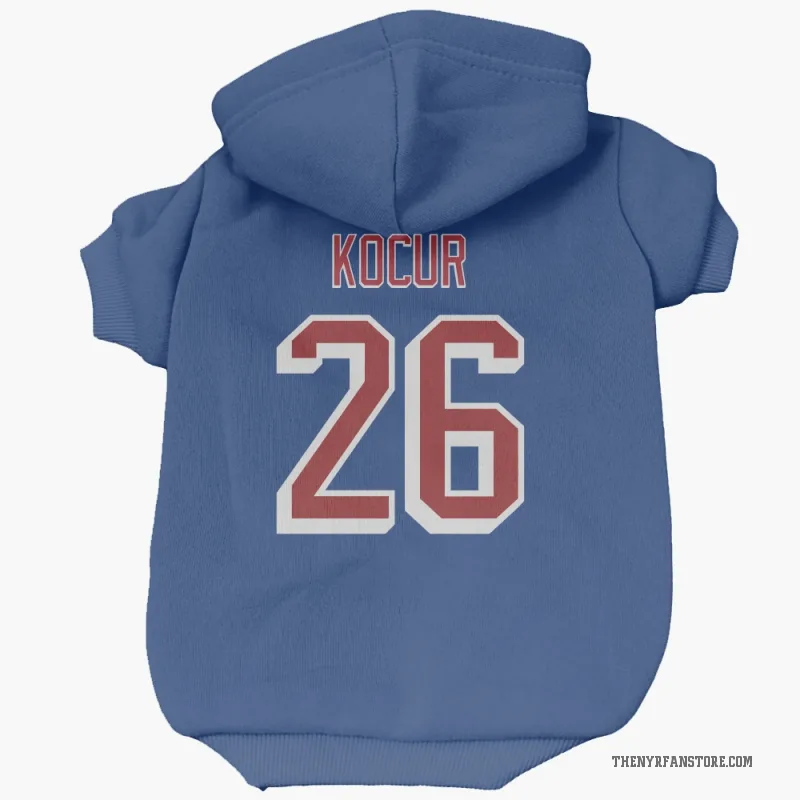 Joe Kocur  Blue New York Rangers  Cat & Dog Pet Hoodie