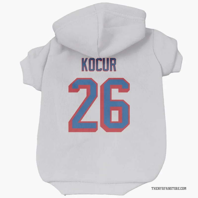 Joe Kocur  White New York Rangers  Cat & Dog Pet Hoodie