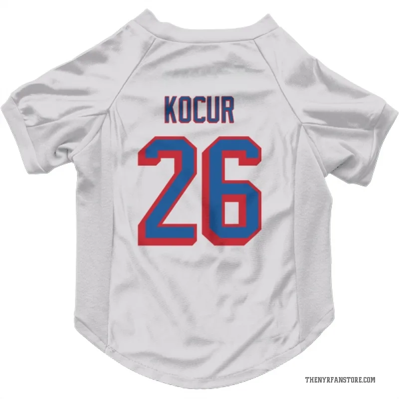 Joe Kocur  White New York Rangers  Cat & Dog Pet Jersey