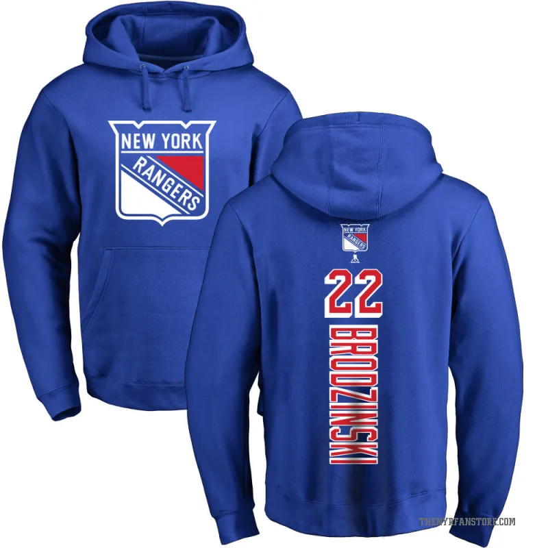 Jonny Brodzinski Men's Royal New York Rangers Branded Backer Pullover Hoodie