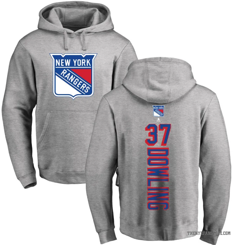 Justin Dowling Men's New York Rangers Branded Ash Backer Pullover Hoodie