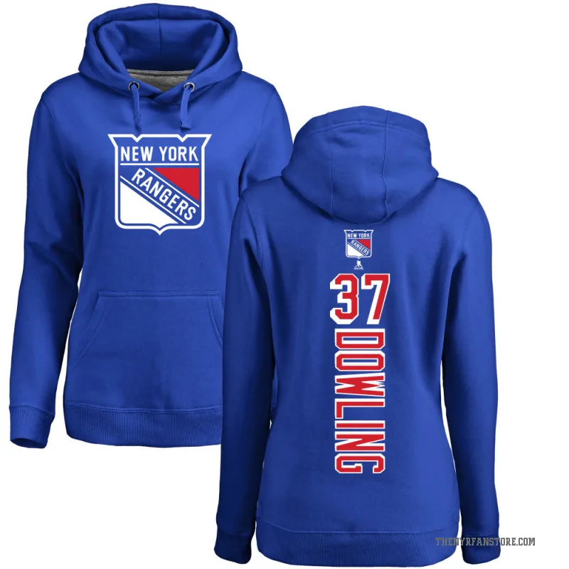 Justin Dowling Women's Blue New York Rangers Branded Backer Pullover Hoodie