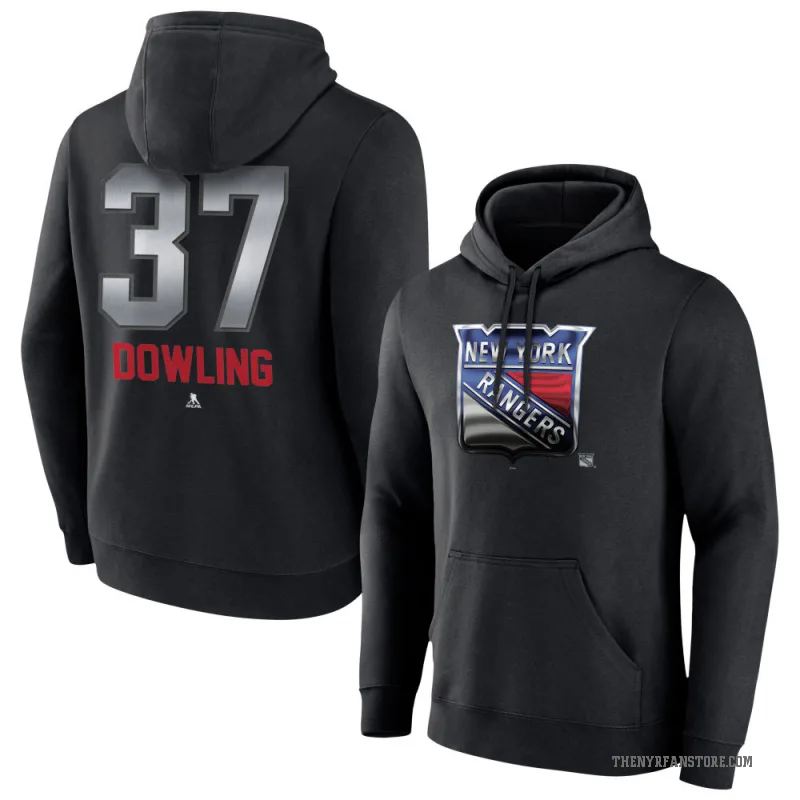 Justin Dowling Youth Black New York Rangers Branded Midnight Mascot Logo Pullover Hoodie