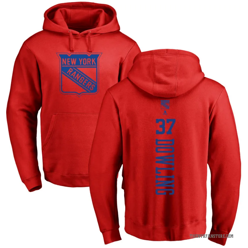 Justin Dowling Youth Red New York Rangers Branded One Color Backer Pullover Hoodie