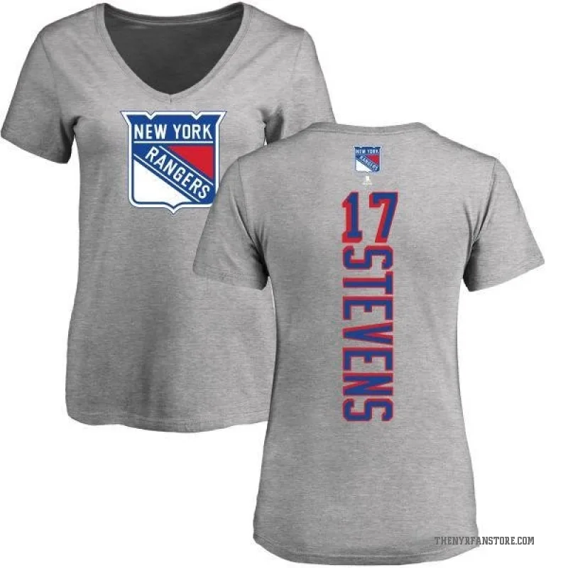 Kevin Stevens Women's Ash New York Rangers Backer T-Shirt -