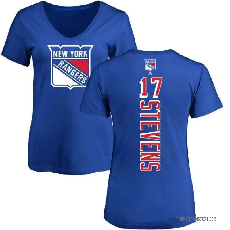 Kevin Stevens Women's Blue New York Rangers Backer T-Shirt -