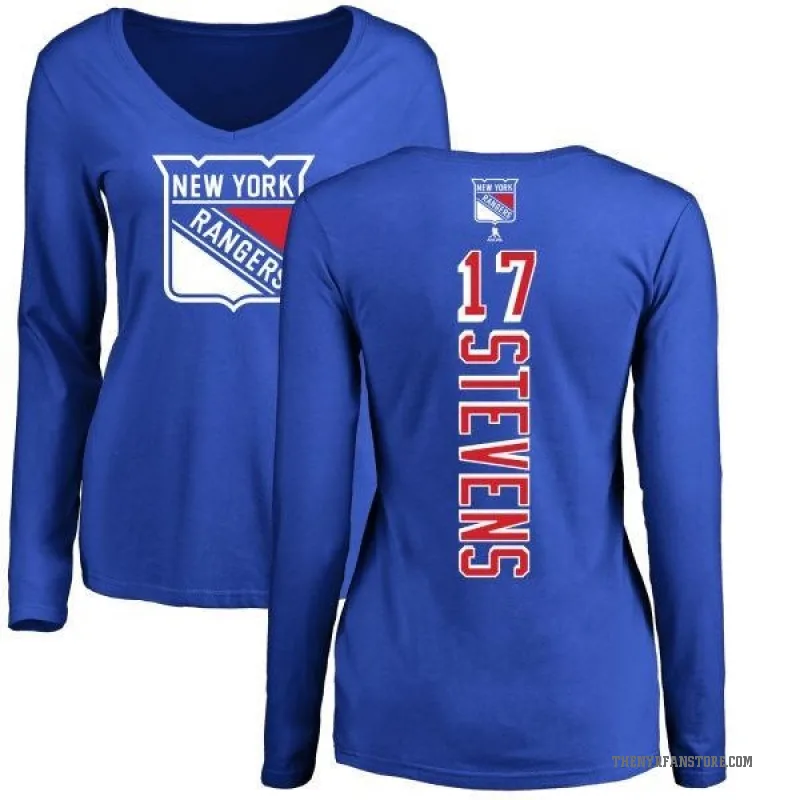 Kevin Stevens Women's Royal New York Rangers Backer Long Sleeve T-Shirt -