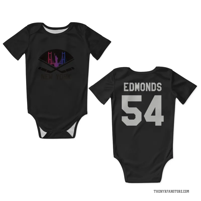 Lucas Edmonds  Black New York Rangers  Newborn & Infant Bodysuit