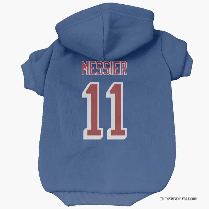 Mark Messier  Blue New York Rangers  Cat & Dog Pet Hoodie