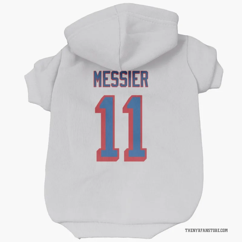 Mark Messier  White New York Rangers  Cat & Dog Pet Hoodie